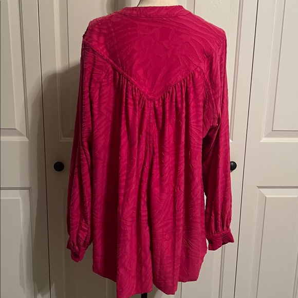 FREE PEOPLE, CAN’T STOP DREAMING OVERSIZED TUNIC TOP, HOT PINK, M - Picture 6 of 9